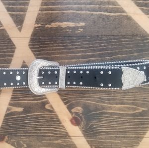Vintage studded black belt